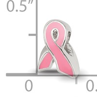 Sterling Silver Reflections Kids Enameled Breast Cancer Awareness Bead view 3