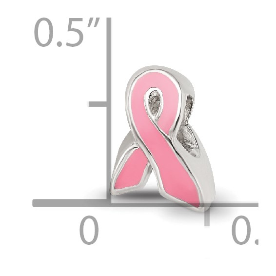 Sterling Silver Reflections Kids Enameled Breast Cancer Awareness Bead