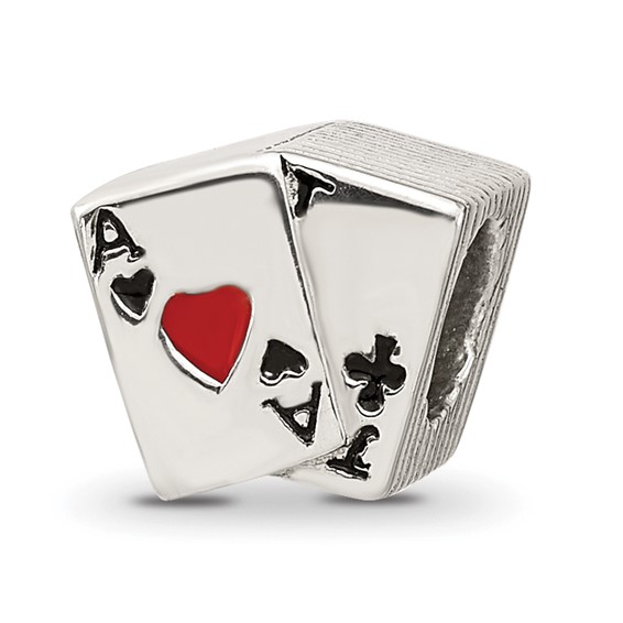 Sterling Silver Reflections Enameled Blackjack Bead