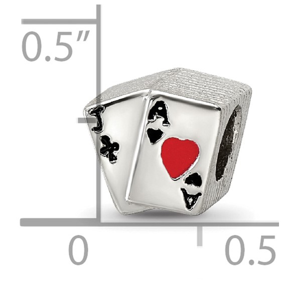 Sterling Silver Reflections Enameled Blackjack Bead