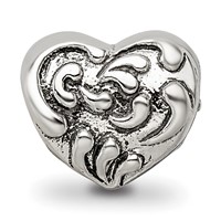 Sterling Silver Reflections Scroll Heart Bead view 3