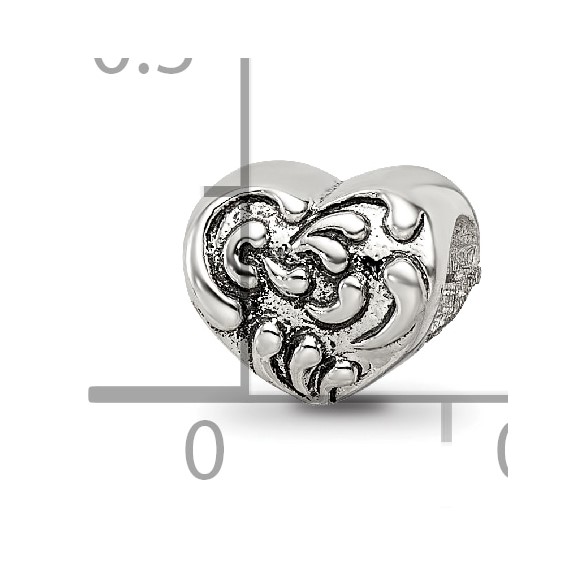 Sterling Silver Reflections Scroll Heart Bead