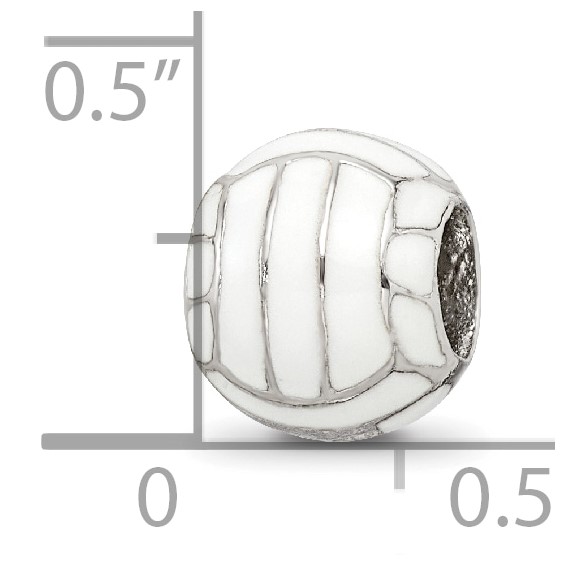 Sterling Silver Reflections Enameled Volleyball Bead