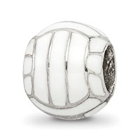 Sterling Silver Reflections Enameled Volleyball Bead view 1