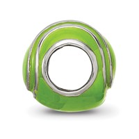 Sterling Silver Reflections Enameled Tennis Ball Bead view 2