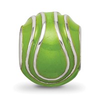 Sterling Silver Reflections Enameled Tennis Ball Bead view 3