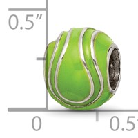 Sterling Silver Reflections Enameled Tennis Ball Bead view 5