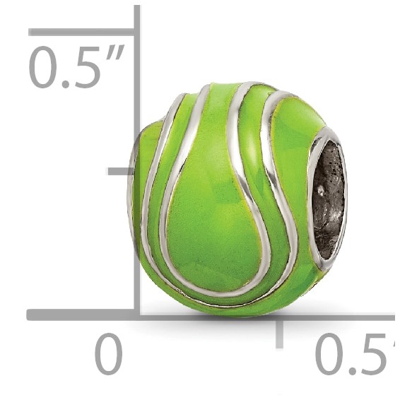 Sterling Silver Reflections Enameled Tennis Ball Bead