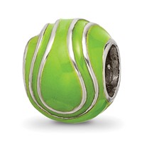 Sterling Silver Reflections Enameled Tennis Ball Bead view 1