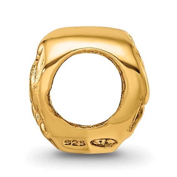 Sterling Silver Gold-plated Reflections Scroll Heart Bead