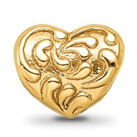 Sterling Silver Gold-plated Reflections Scroll Heart Bead view 3