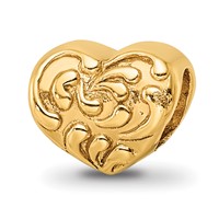 Sterling Silver Gold-plated Reflections Scroll Heart Bead view 1