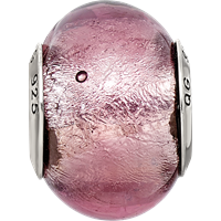 Sterling Silver Reflections Lavender Italian Murano Bead view 4