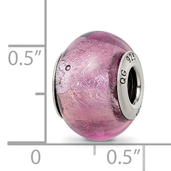 Sterling Silver Reflections Lavender Italian Murano Bead