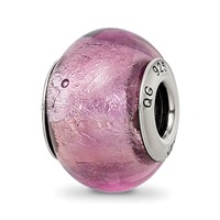 Sterling Silver Reflections Lavender Italian Murano Bead view 1