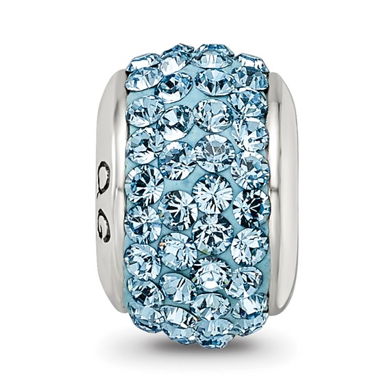 Sterling Silver Reflections Sky Blue Full Preciosa Crystal Bead