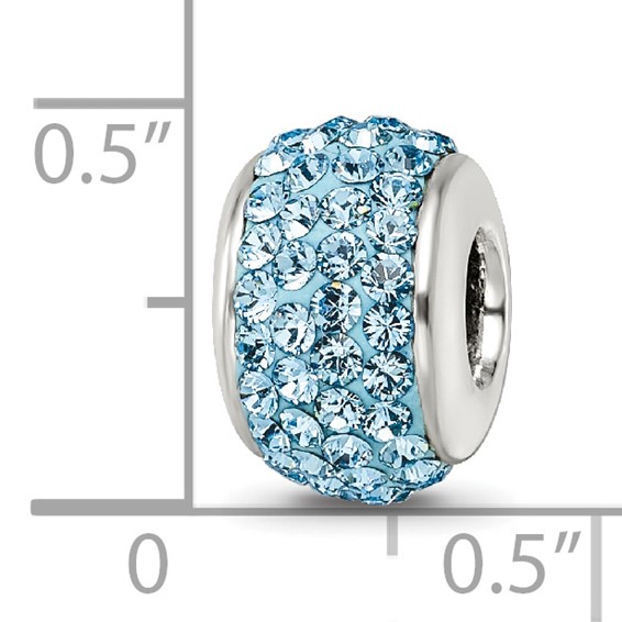 Sterling Silver Reflections Sky Blue Full Preciosa Crystal Bead