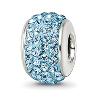 Sterling Silver Reflections Sky Blue Full Preciosa Crystal Bead view 1