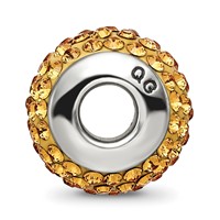 Sterling Silver Reflections Orange Full Preciosa Crystal Bead view 2