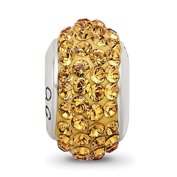 Sterling Silver Reflections Orange Full Preciosa Crystal Bead