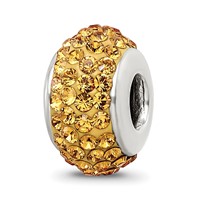 Sterling Silver Reflections Orange Full Preciosa Crystal Bead view 1