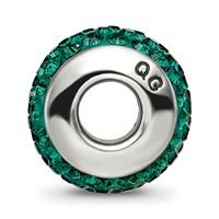 Sterling Silver Reflections Medium Green Full Preciosa Crystal Bead view 2