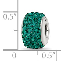 Sterling Silver Reflections Medium Green Full Preciosa Crystal Bead view 3
