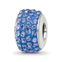Sterling Silver Reflections Blue Full Preciosa Crystal Bead view 1
