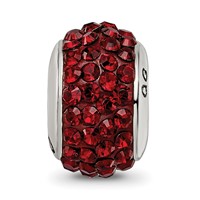 Sterling Silver Reflections Dark Maroon Full Preciosa Crystal Bead view 4