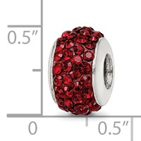 Sterling Silver Reflections Dark Maroon Full Preciosa Crystal Bead view 3