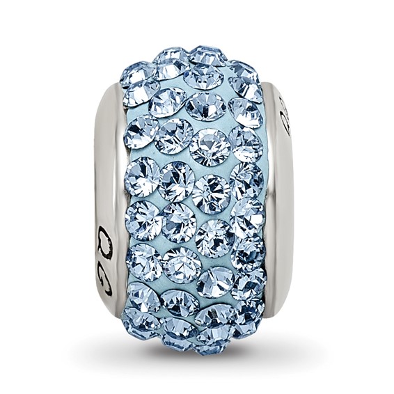 Sterling Silver Reflections Light Blue Full Preciosa Crystal Bead