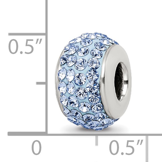 Sterling Silver Reflections Light Blue Full Preciosa Crystal Bead