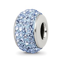 Sterling Silver Reflections Light Blue Full Preciosa Crystal Bead view 1