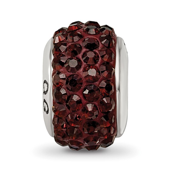Sterling Silver Reflections Brown Full Preciosa Crystal Bead