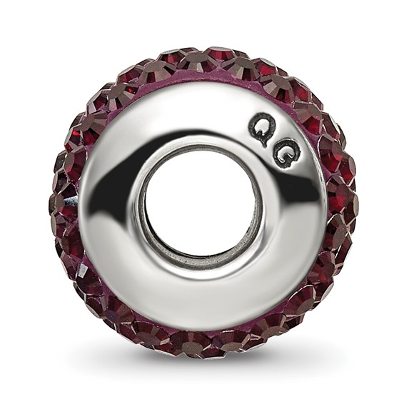 Sterling Silver Reflections Crimson Full Preciosa Crystal Bead