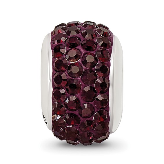 Sterling Silver Reflections Crimson Full Preciosa Crystal Bead