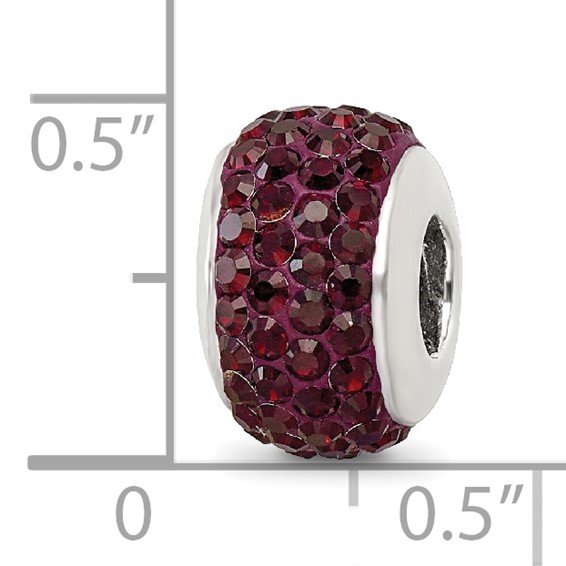 Sterling Silver Reflections Crimson Full Preciosa Crystal Bead