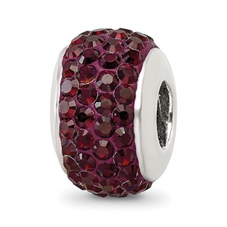 Sterling Silver Reflections Crimson Full Preciosa Crystal Bead
