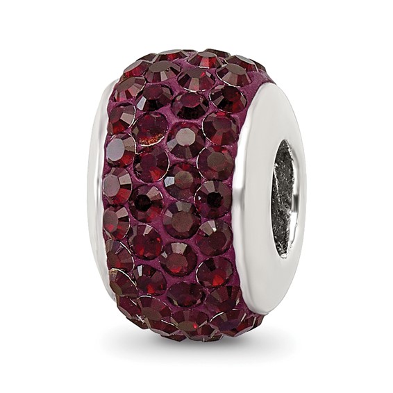 Sterling Silver Reflections Crimson Full Preciosa Crystal Bead