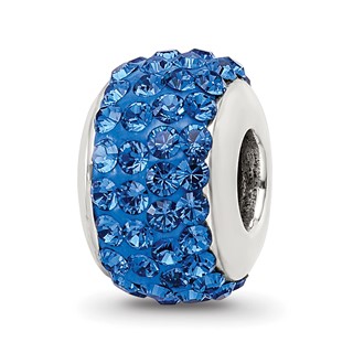 Sterling Silver Reflections Medium Blue Full Preciosa Crystal Bead