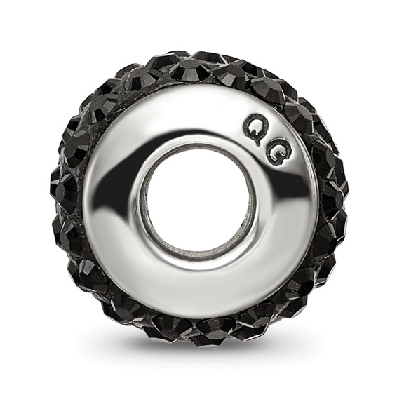 Sterling Silver Reflections Black Full Preciosa Crystal Bead