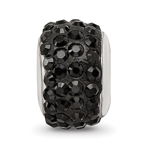 Sterling Silver Reflections Black Full Preciosa Crystal Bead