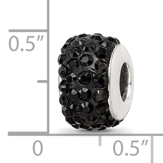 Sterling Silver Reflections Black Full Preciosa Crystal Bead