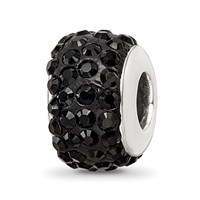 Sterling Silver Reflections Black Full Preciosa Crystal Bead view 1