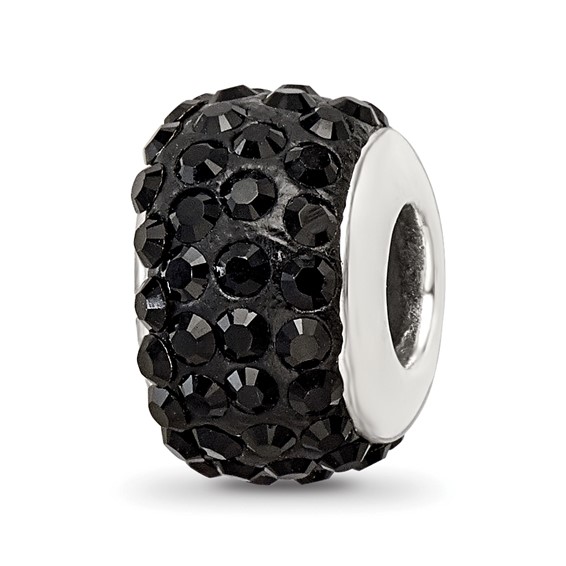 Sterling Silver Reflections Black Full Preciosa Crystal Bead