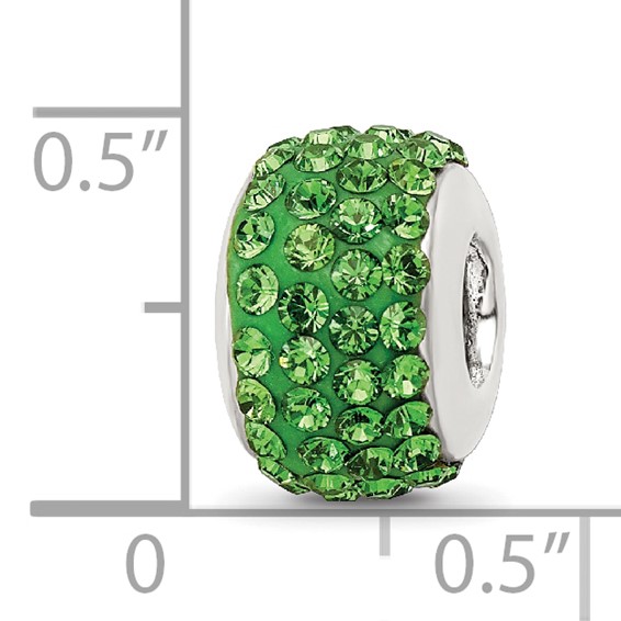 Sterling Silver Reflections Green Full Preciosa Crystal Bead