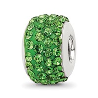Sterling Silver Reflections Green Full Preciosa Crystal Bead view 1