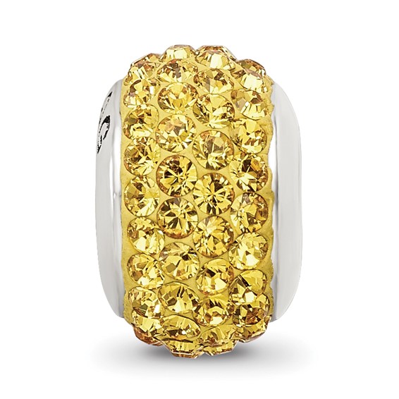 Sterling Silver Reflections Yellow Full Preciosa Crystal Bead