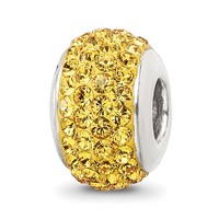 Sterling Silver Reflections Yellow Full Preciosa Crystal Bead view 1