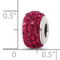 Sterling Silver Reflections Maroon Full Preciosa Crystal Bead view 3